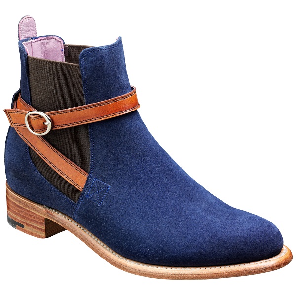 Handmade Men's Jodhpurs Style Suede Leather Blue Ankle Boots, Men Leather Boot